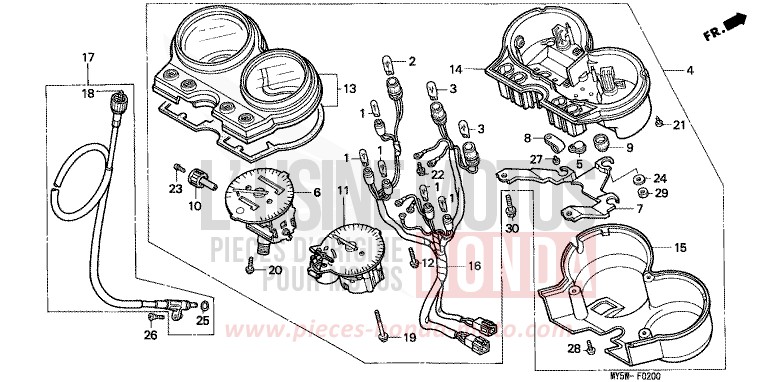 MESSGERAET (1) von CB1300 Super Bold'or ABS SCHWARZ (NH1F) von 1998